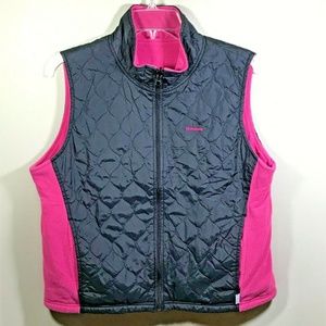 Reebok Sport Pink Black Fleece Reversible Vest